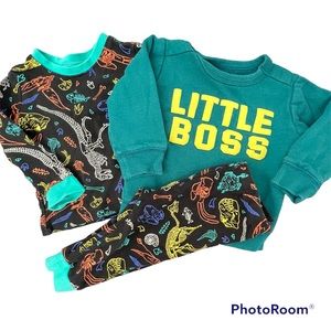 Tucker+Tate & Carter’s- Infant Boy’s Pajama Set & Sweater Size 6-12 Months Black